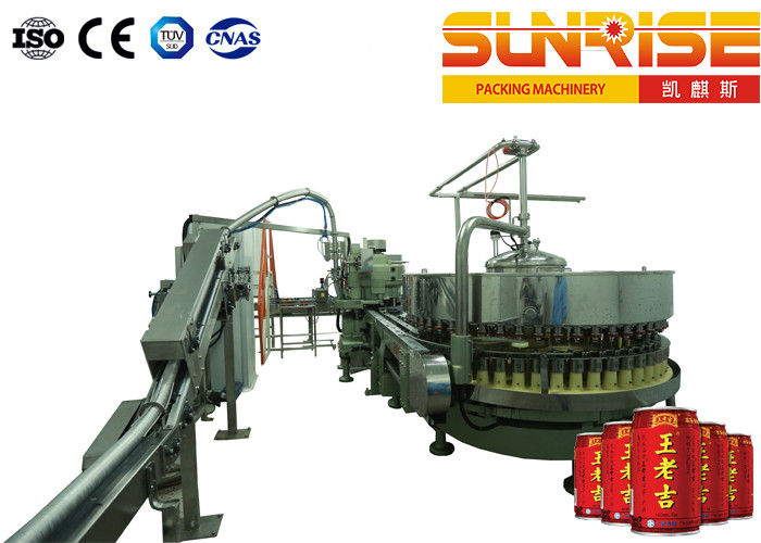 2 in 1 Monobloc Cans Filling Machine 12 Filling Head For Fruit Juice