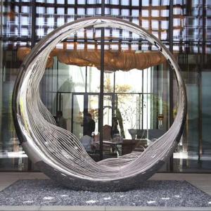 China Abstract Large Stainless Steel Garden Sculptures Outdoor Mirror Polished wholesale