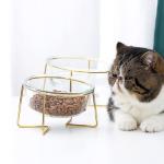 480ml 800ml Elevated Dog Food Bowl With Gold Stand Modern Minimalist Pet