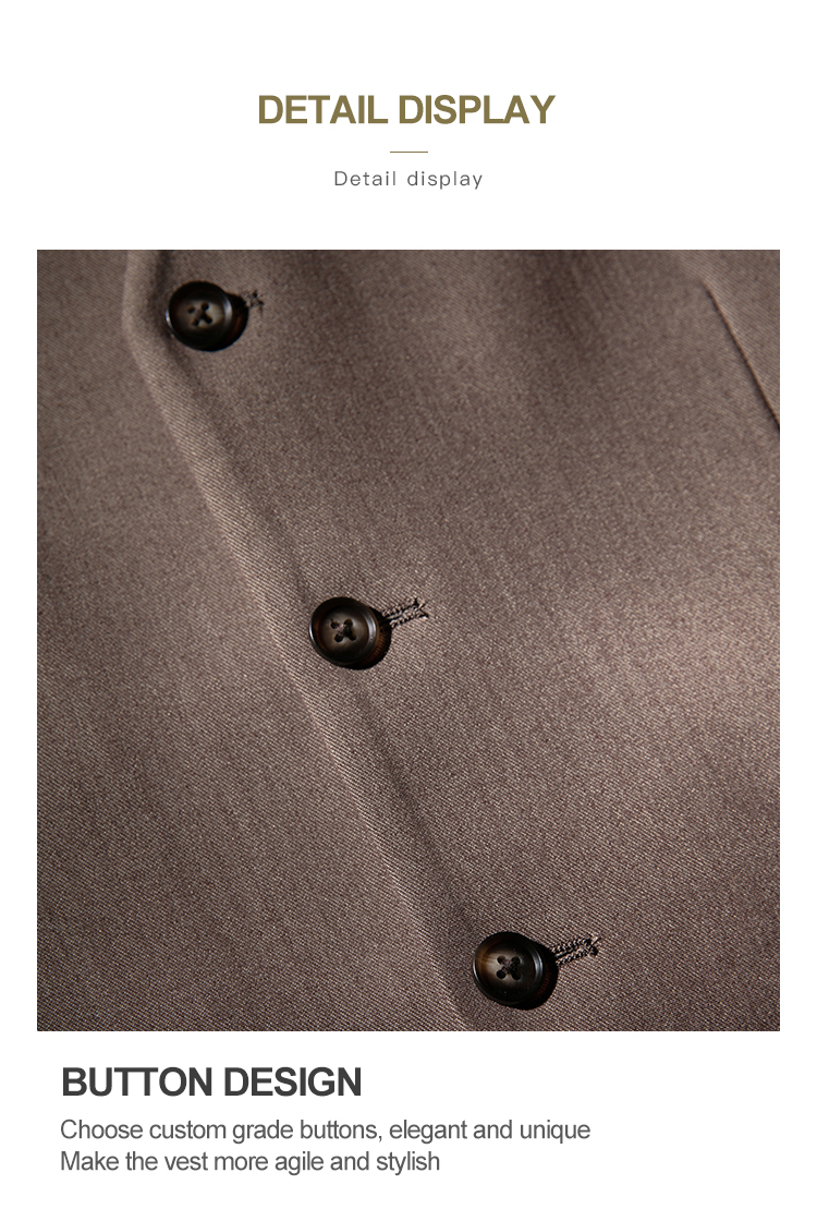 Solid Pattern Men's Suit Vest for Work Handsome Groomsmen's Dress