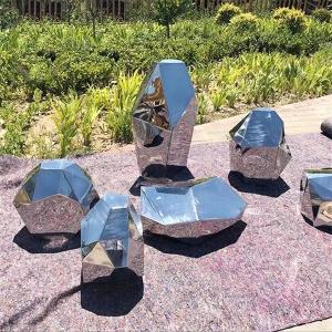 China Gardens Squares Geometric Abstract Stainless Steel Sculpture Mirror Polished wholesale