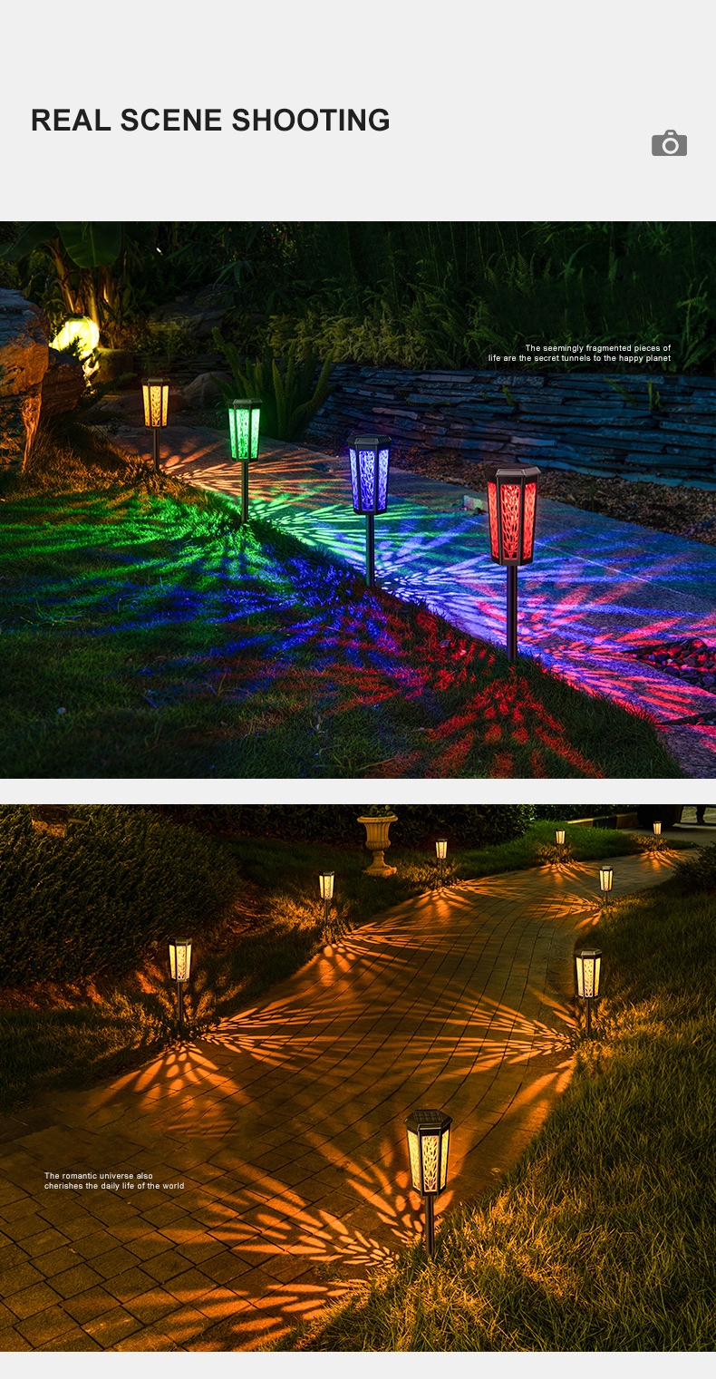 Auto On-Off Solar Powered Garden Decorative Lights IP65 for Walkway Illumination