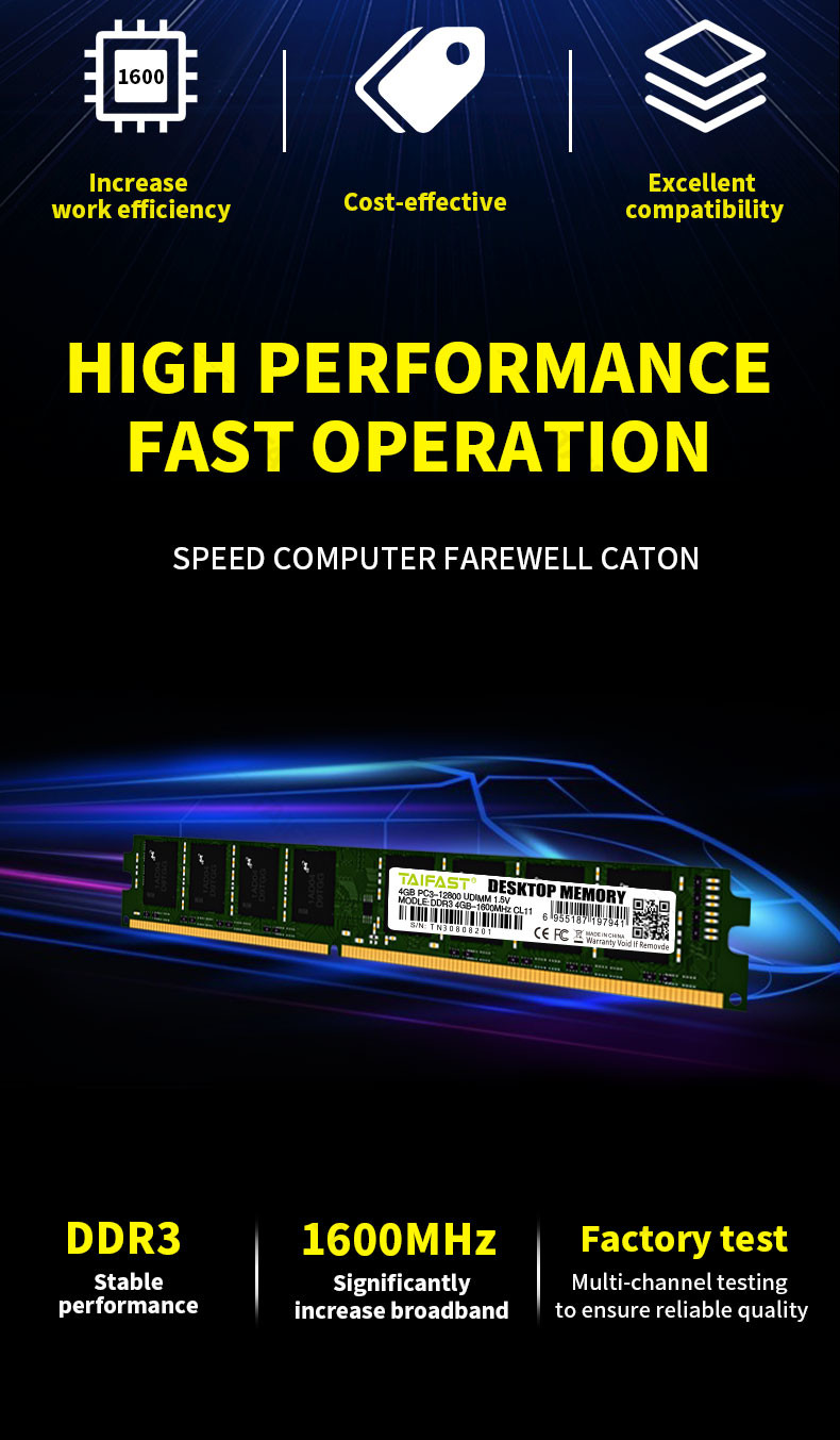 DDR3 Desktop Ram PC3 12800 Memory Ram 1600MHZ PC Micron Samsung Chip