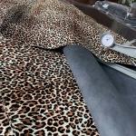 ODM Shoes Decoration Accessories , Microfiber Tiger Woven Leather Fabric