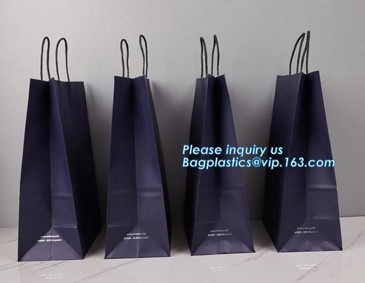 Luxury Metal Button Top Quality Gift Brown Paper Bags with Strong Handle,reusable ecofriendly customizable promotional l