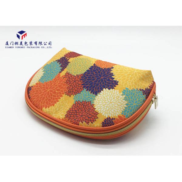 Semicircular Shape Women Fashion Fabric Makeup Case Unique Design 19X5X14cm