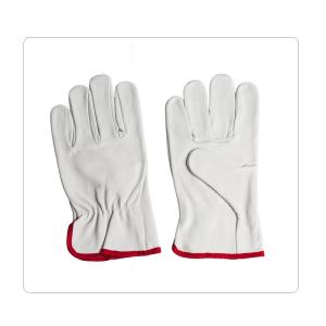 China Personal Protective White Driving Jersey Lining Leather Safety Gloves wholesale
