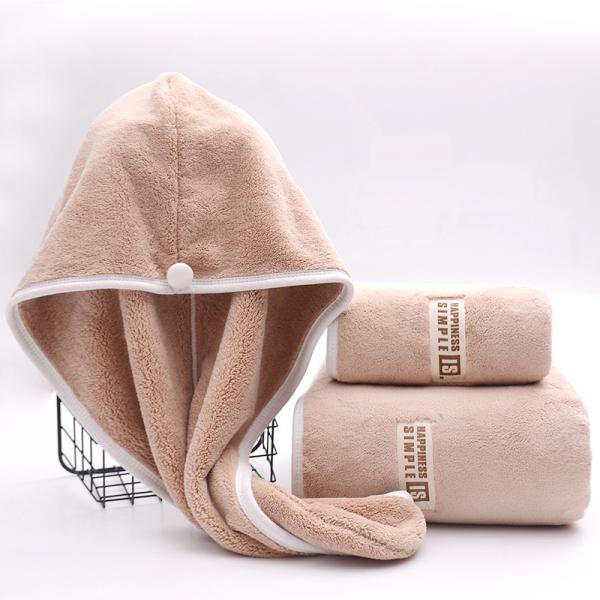 Logo Customizable Hair Cap Absorbent and Multi-Color Coral Fleece for Women's Showers