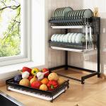412*266*555mm 3 Tier Stainless Steel Dish Drainer / Metal Dish Drying Rack