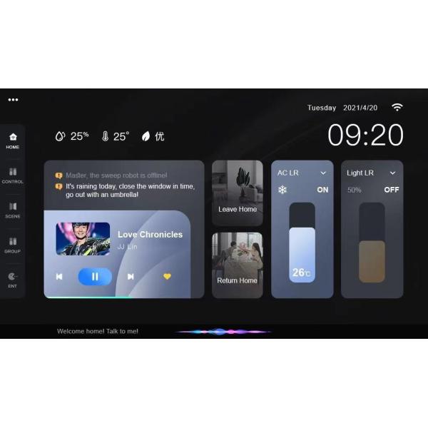 Tuya Wifi Smart Control Panel 7 Inch Multi Function BLE Music Wall Smart Zigbee Gateway