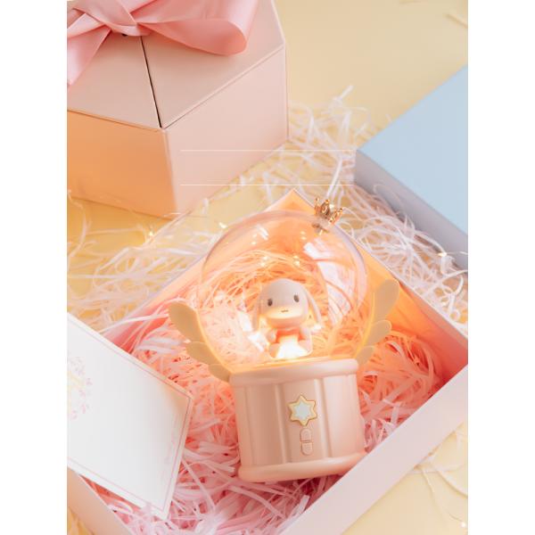 Lovely Toy 360 Degree Rotation Music Box Atmosphere Lamp LED Night Light for Kids Girls Gift Bedroom Home Decor