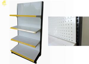 China 0.6mm Thickness Punched Supermarket Gondola Shelving , Steel Gondola Shelving System wholesale