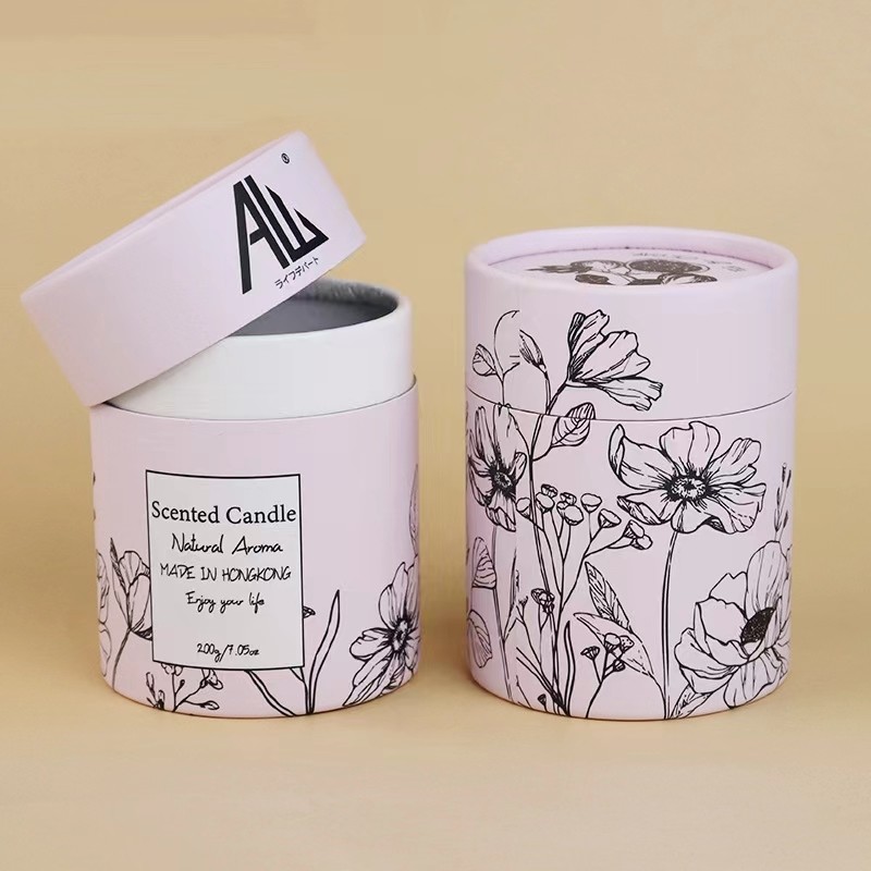 Candle Tea paper cylinder packaging Customizable Design Matt Lamination / Foil Stamp