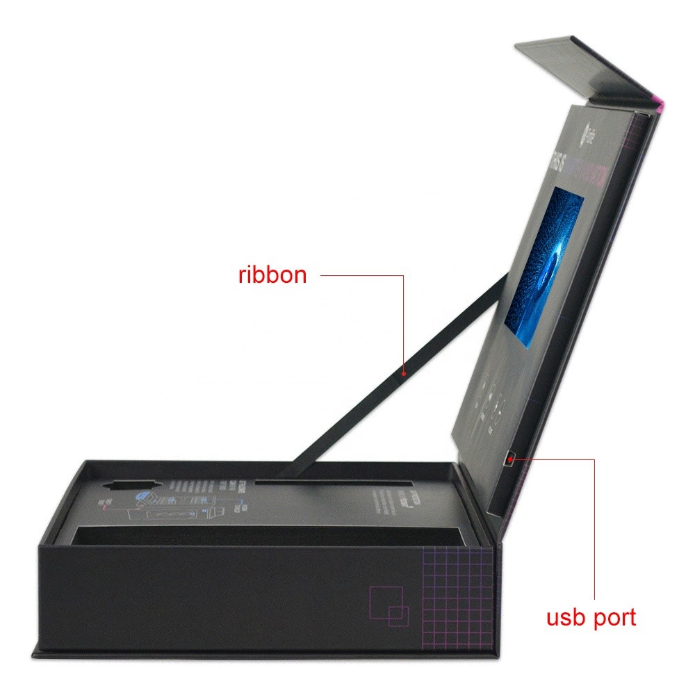 personalized design LCD video gift box 7 inch screen video brochure box with LCD
