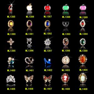 China Hot NEW Wholesale Alloy Jewelry 3D Nail Art Jewelry Nail rhinestones Sticker Supplier Number ML1385-1409 wholesale