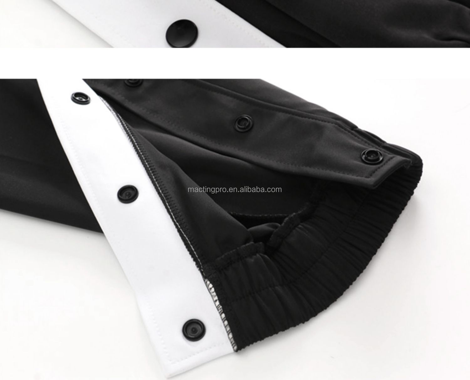 Polyester Active Basketball Track Pants with Side Snap Button and Joggers Tracksuit