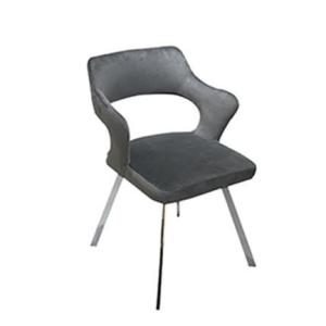 China Velvet Seater Chrome Metal Leg Contemporary Velvet Chair wholesale