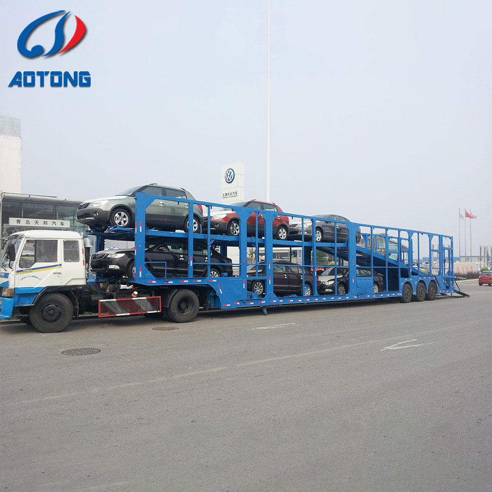 3 Axles Car Carrier Semi Trailer with Steel Material and 40000KG Payload