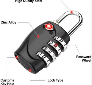 China Bulk Combination TSA Bag Lock For Luggage 20mm 50mm wholesale