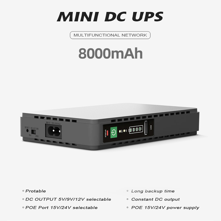 2023 5V 12V 24V DC Mini UPS with White LiFePO4 Battery and Long Battery