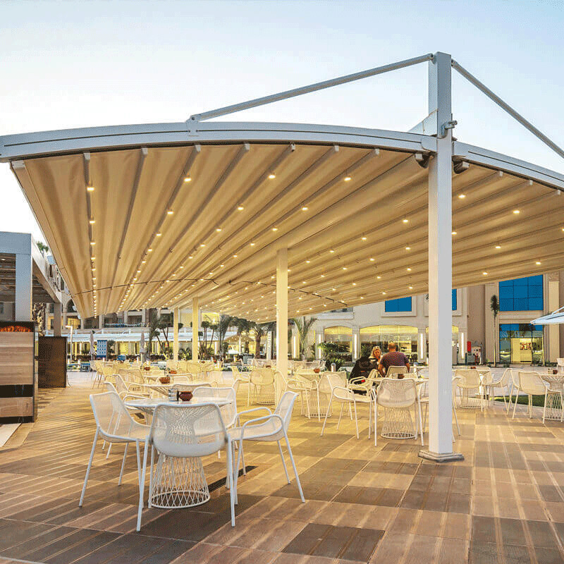 Outdoor Waterproof Retractable Shade Awning Aluminium Side Screen Pation Pergola