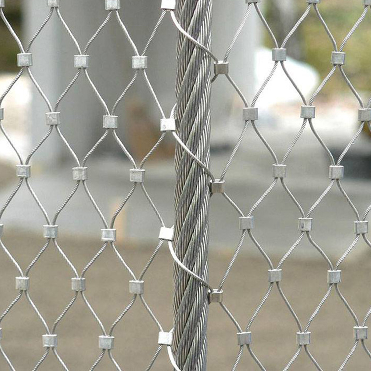 Balustrades Protecting Mesh Ferrule Style Flexible Stainless Steel Wire Rope Animal Enclosure Mesh