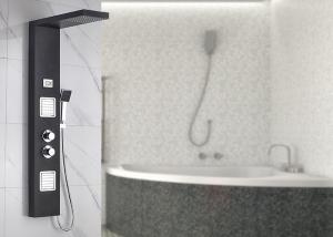 China Dual Handle Control Bath Shower Panels Black Painting Appearance ROVATE wholesale