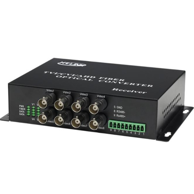 8-CH Cvi Tvi Ahd Fiber extender 1080P Fiber Optic Video Converter Fiber Optic Video Transmitter 720p/1080p