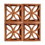 Red Perforated Terracotta Fire Bricks Traditional Style Chinese Window