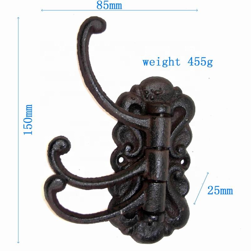 Vintage Black Iron Hooks Cast Iron Crafts For Entryway