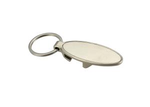 China Ellipse Personalized Bottle Opener Keychain Zinc Alloy Metal Engraved Keyring wholesale