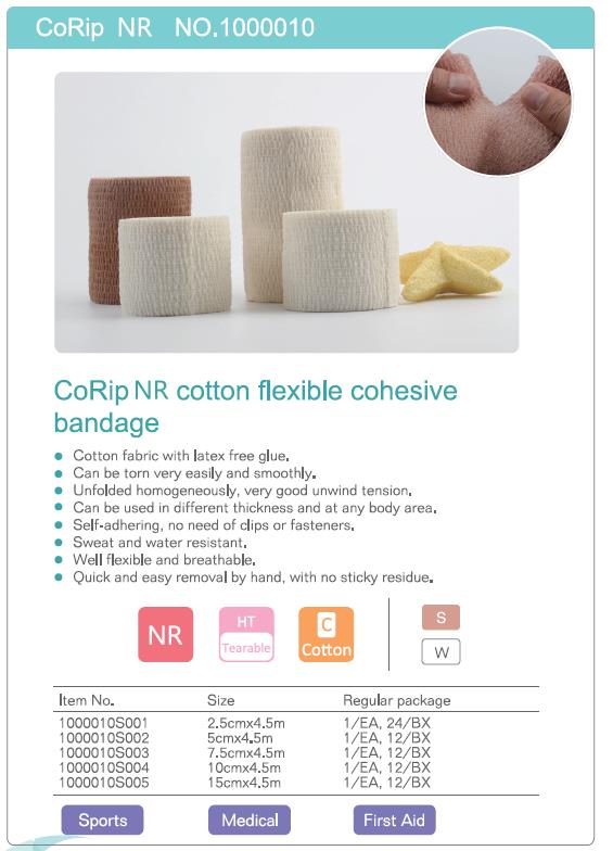 CE Cotton Self adhesive Bandage Wrap in Medical Elastic Adhesive for Sports, Hand & Leg Guard