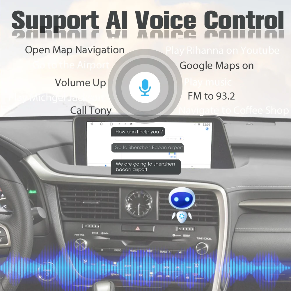 Viknav Car Radio For LEXUS RX RX200 RX350 RX450 (2016-2019) 12.3 inch Auto Vertical Screen wireless Carplay Navigation