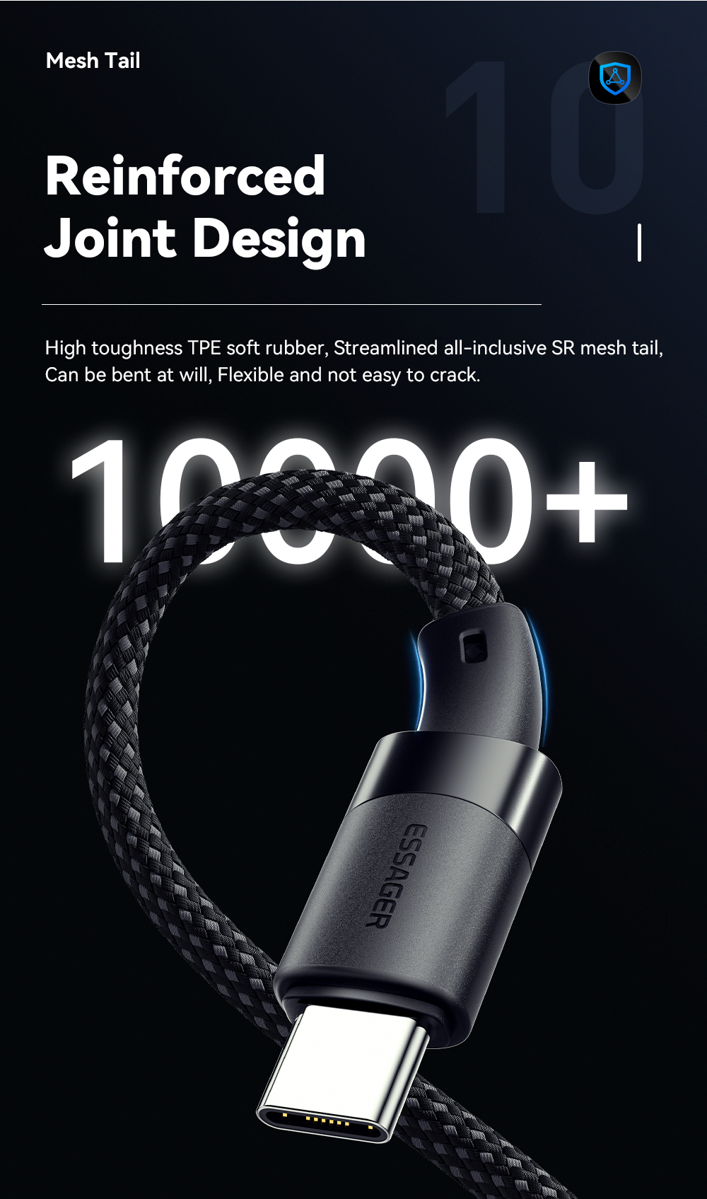 ESSAGER ES-X53 Series 100W USB C to USB C Magnetic Charging Cable