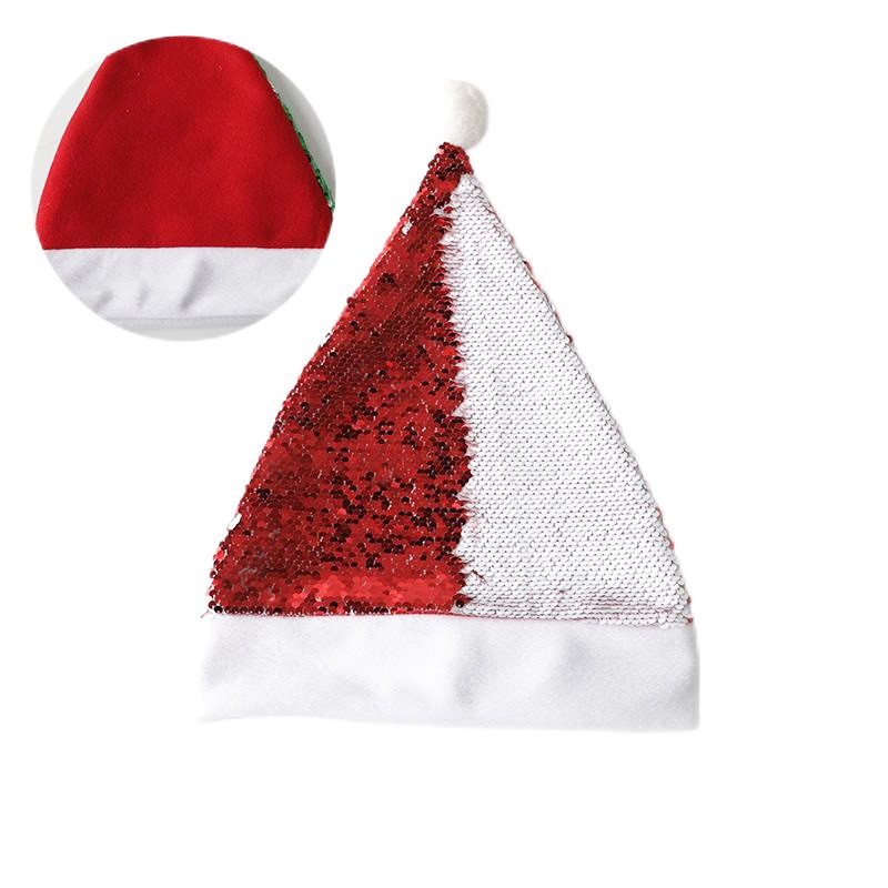 Personalized Sublimation Christmas Hats Shiny Sequin Christmas Cap For Sublimation Printing