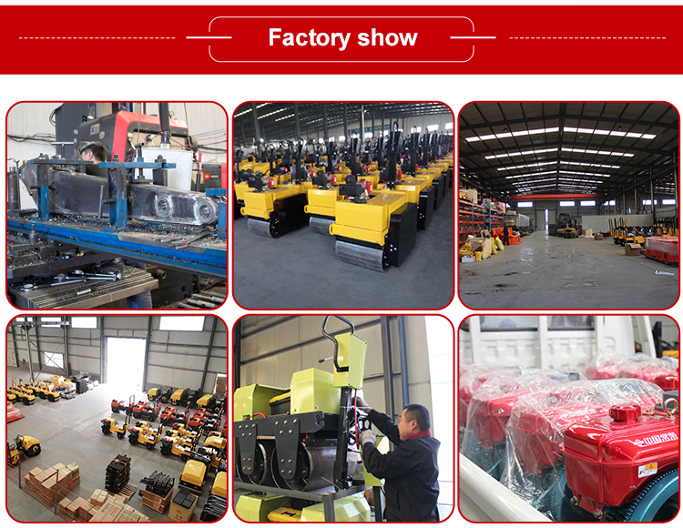 Hydraulic Drive Double Drum Pedestrian Roller Hand/Electric Start 500kg Smooth Wheel