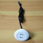 Terminal Round Black Dual Double USB Charge Socket Furniture Accessories Sofa