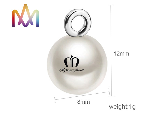SS304 Round Shank Pearl Buttons Dangle Beads Pendant