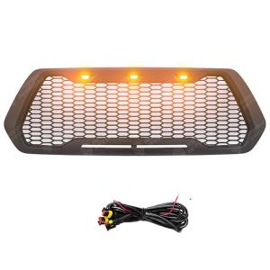 China ABS Mesh Toyota Tacoma Parts Front Bumper Grill With 3 Amber LED Lights 2016-2018 wholesale