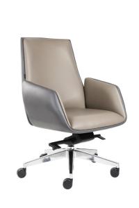 China Conference 22KGS 45Kg/M3 PU Leather Revolving Chair Middle Back wholesale