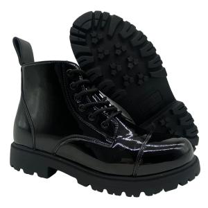 China Custom Leather Motorcycle Boots Breathable Round Toe Boots For Men wholesale