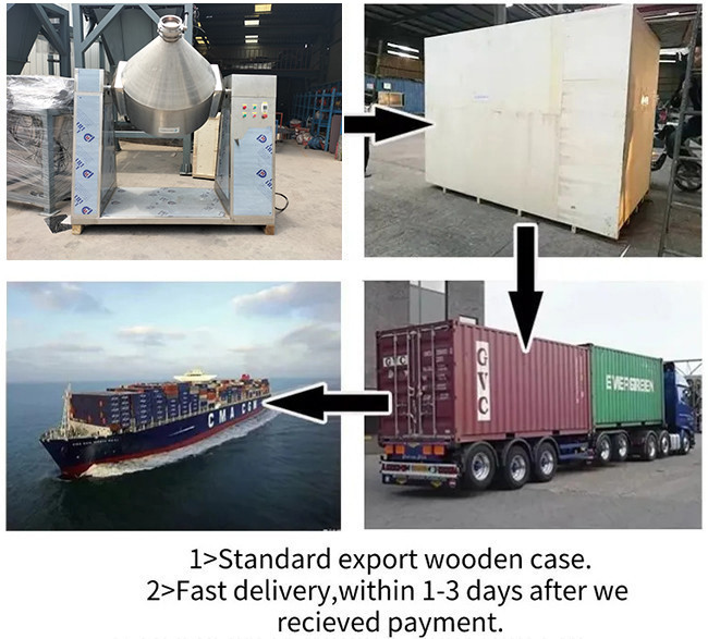 Powder Granule Mixing Double Cone Mixer With Cylinder Speed 8-20 RPM