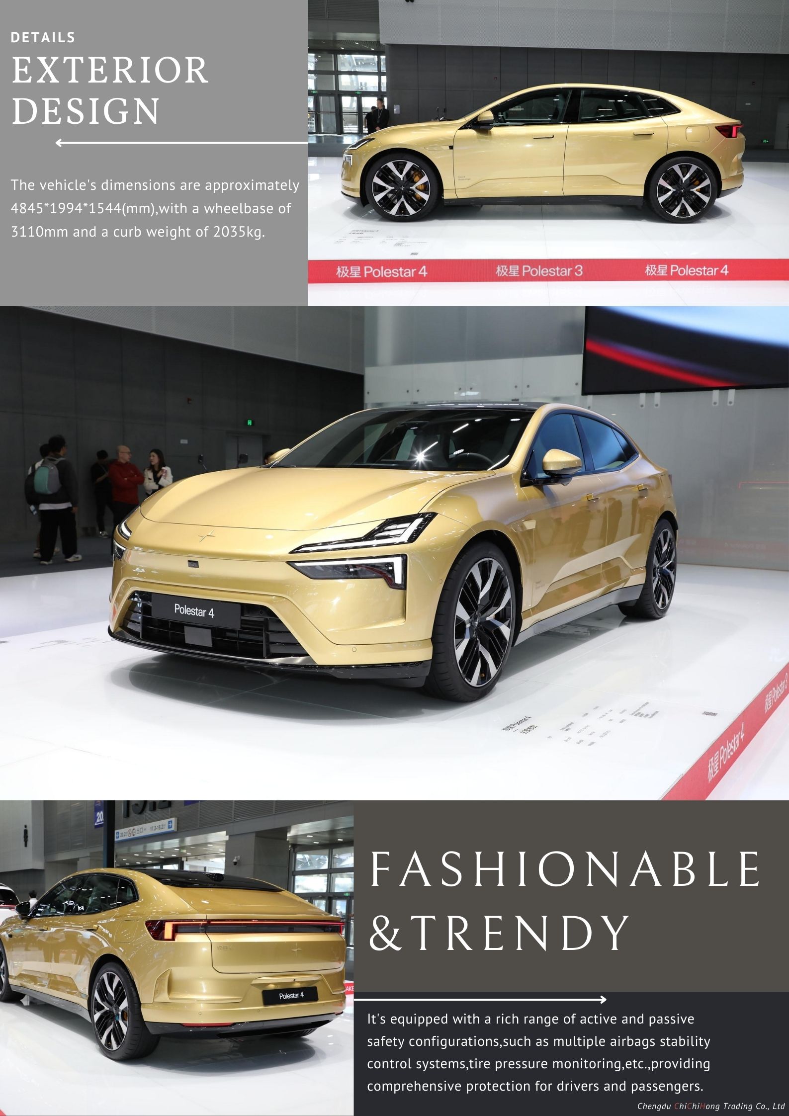 Deposit High Match 2023 Polestar 4 Pure Electric SUV with Fixed Gear Ratio of 1st Gear