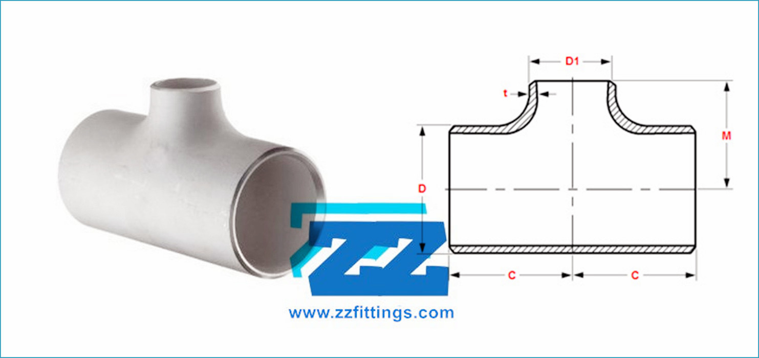 6 X 4 Inch Sch 40 Reducing Tee , BE ASTM A234 WP22 Butt Weld Tee For Pipe