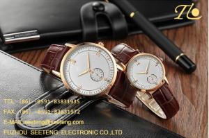 China WHOLESALE PU STRAP AND ALLOY CASE QUARTZ WATCHES WITH DIAMOND COUPLE WATCH wholesale