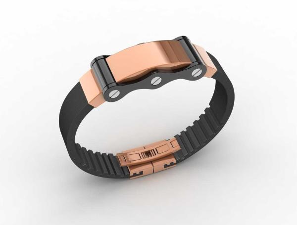 Top Quality Europe Fashion Stainless Steel Genuine Leather Silicone Bangle