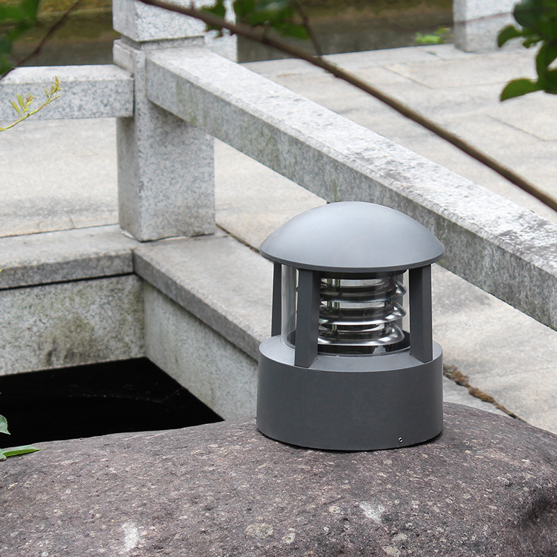 Gate Led Pillar Lights Outdoor Column Driveway Aluminum PC 215x255MM E27