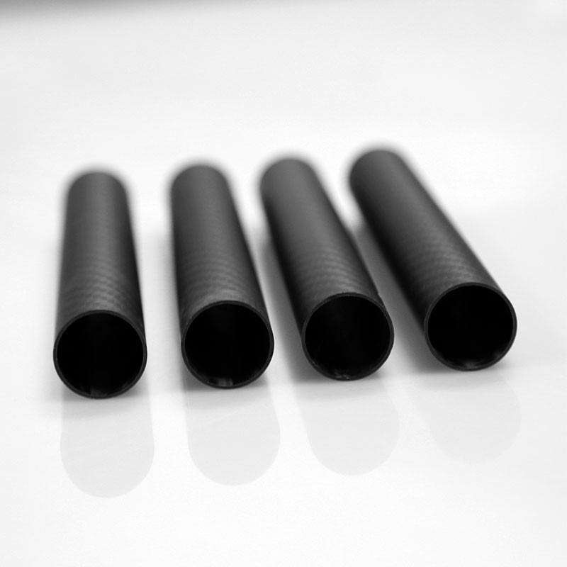 500mm Length 3K Pure Carbon Fiber Round Tube Impact Resistant