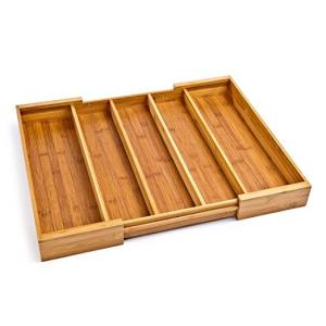 China Kitchen Adjustable Bamboo Storage Organizer Expandable Drawer Organizer Trays wholesale