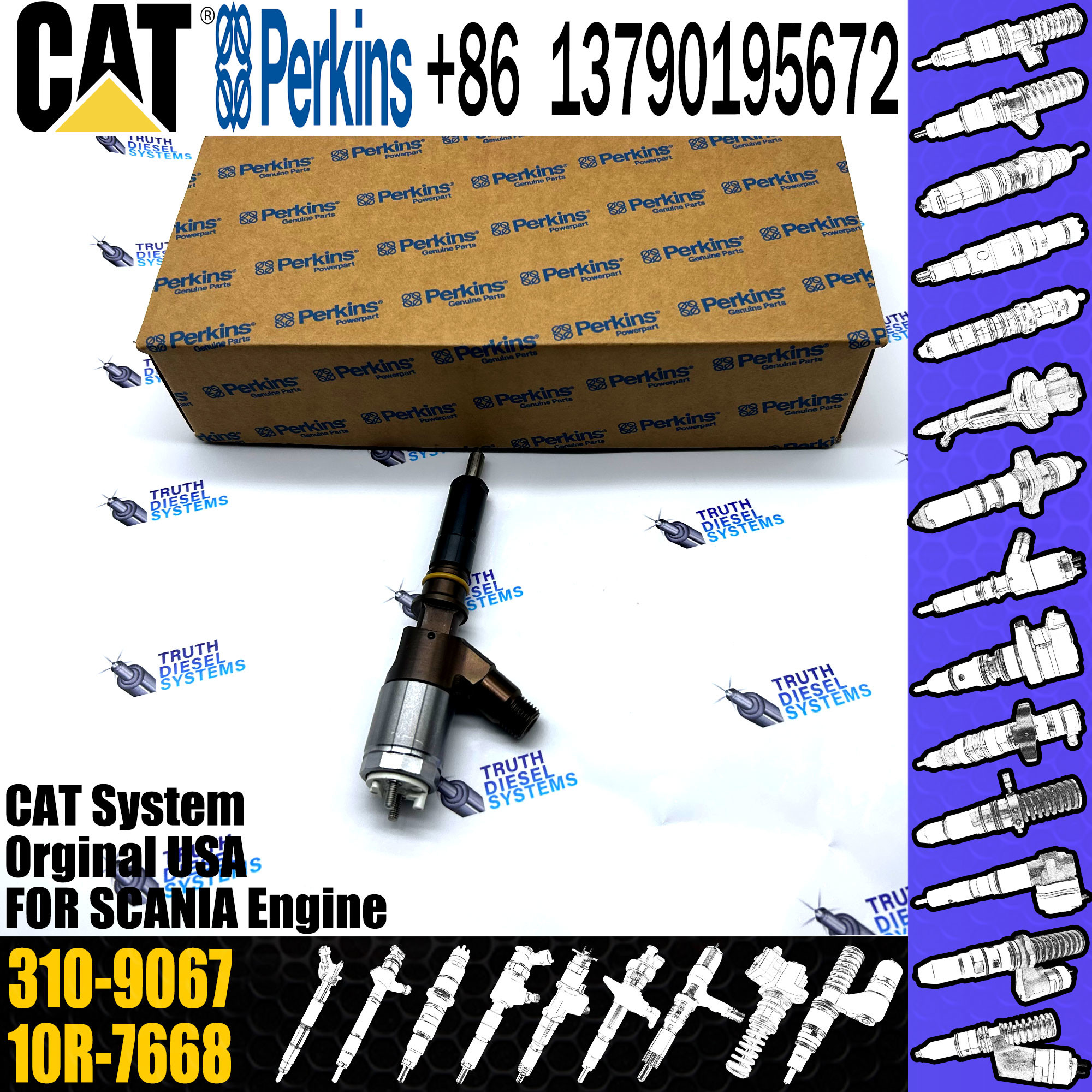 Fuel Injector 292-3780 320-0680 2645A718 2645A734 310-9067 292-3770 292-3755 for Caterpillar 320D C6.6 323D Engine